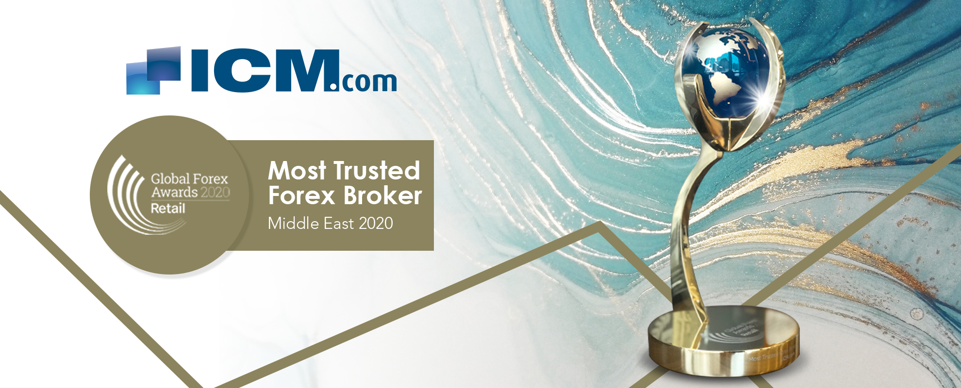 Image of Award with the Text of Most Trusted of Forex Broker of Middle East  2020